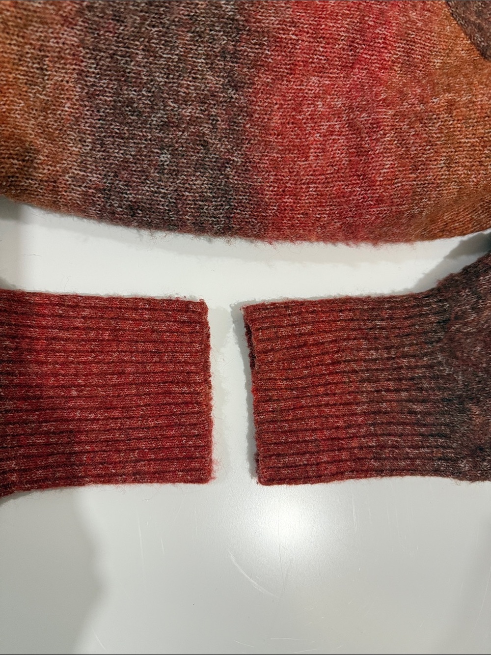 M Made in Italy Poncho Rust Combo Terracotta Orange Size S – Oversized Fall - Picture 10 of 10